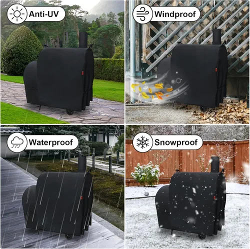 Miniatura 8 de Cubierta de parrilla al aire libre para parrilla de carbón Royal Gourmet CC1830FC Barrel, cubierta impermeable de 46" 600D resistente para barbacoa