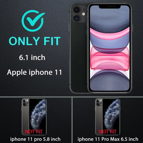 Miniatura 2 de YKHJKLEC Funda para iPhone 11, Grado Militar 3 en 1 Resistente de Servicio Pesado a Prueba de Golpes/Caídas/Polvo con 2 Protectores de Pantalla