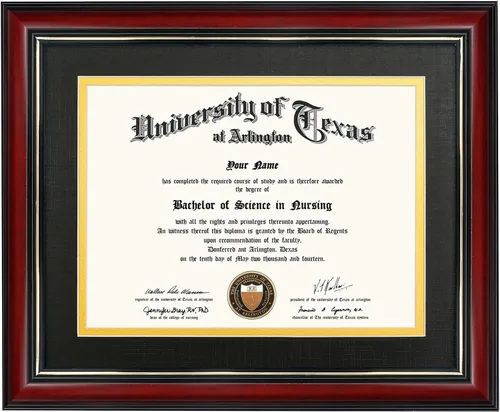 Miniatura 61 de GraduationMall Marco de diploma de certificado de 8.5 x 11, madera maciza y vidrio templado, acabado negro con ribete dorado