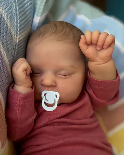 Miniatura 5 de Angelbaby Muñecas de bebé Reborn realistas de 20 pulgadas, muñeca de bebé de silicona recién nacida realista para dormir, juegos de muñecas y Rosa