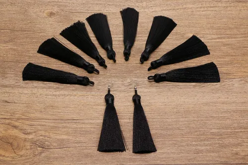 Miniatura 4 de Tupalizy 10 borlas suaves y sedosas hechas a mano con lazo para colgar marcapáginas, llaveros, aretes, pulseras, fabricación de joyas, recuerdo