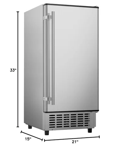 Miniatura 9 de Coolake - Máquina de hielo de 15 pulgadas de ancho para debajo de la encimera, máquina de hielo independiente incorporada de 80 libras/día