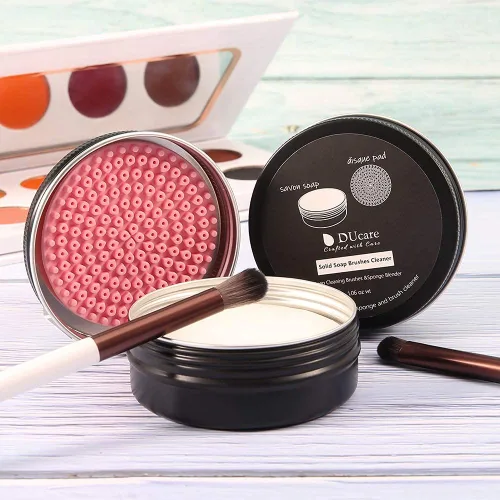 Miniatura 4 de DUcare Limpiador de Brochas de Maquillaje Champú Jabón Sólido Tapete de Limpieza de Brochas Elimina Color Cosmético Almohadilla Limpiadora