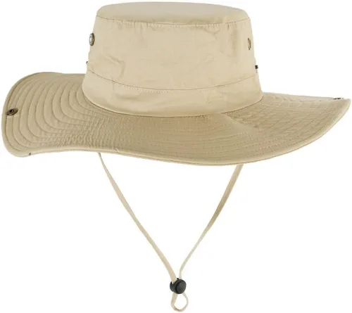 Miniatura 5 de Sombrero de pesca Sun Boonie de ala ancha para exteriores con protección UV de verano con cordón de barbilla lateral