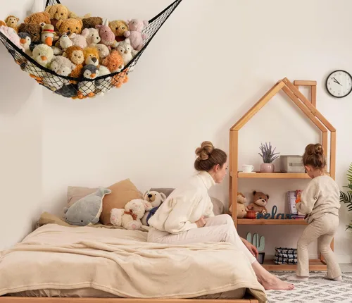 Miniatura 3 de Hamaca de almacenamiento de animales de peluche en la esquina – Hamaca grande de juguete para decoración de habitaciones de animales de peluche