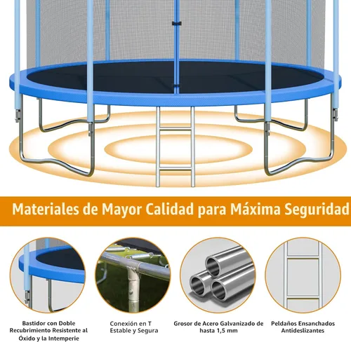 Miniatura 3 de ALTLER - Cama elástica al aire libre de 12 pies y 14 pies con cierre y escalera, cama elástica recreativa aprobada por ASTM para niños y adultos