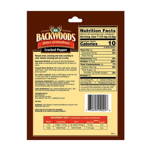 Miniatura 2 de Condimento de pimienta agrietada Backwoods con paquete de curación