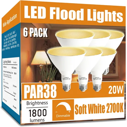 Miniatura 11 de Gonhom Par38 Bombillas LED de Inundación para Exteriores, Regulables 1800LM, 20W Reemplaza hasta 200W, Bombillas de Inundación para Exteriores