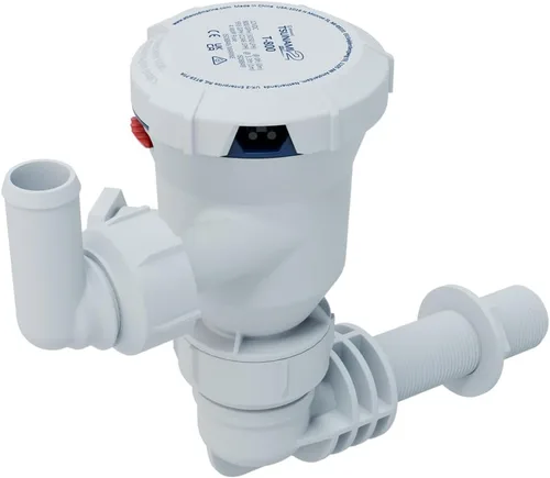 Miniatura 11 de Attwood Bomba aireadora Tsunami MK2 T500 (12 V), 500 GPH, recta a través del casco con accesorios (codo y recto). Reemplazo directo para attwood