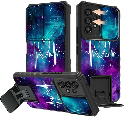 Miniatura 84 de Rossy Funda para Samsung Galaxy S22 Ultra para Samsung S22 Ultra con cubierta deslizante para cámara con función atril, funda híbrida de doble capa