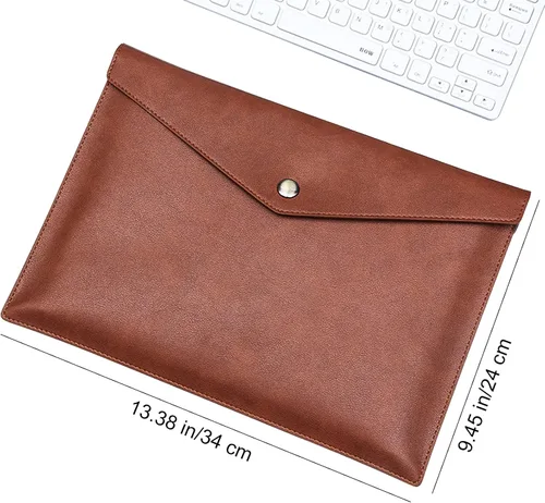 Miniatura 2 de VANRA Carpetas de archivo de piel sintética A4, soporte para documentos, sobre impermeable, organizador de archivos para tamaño carta con cierre