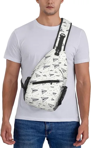 Miniatura 7 de Small Crossbody Bags for Women Men - Vintage Paper Airplane Print Adjustable Shoulder Bag Fanny Packs Belt Sling Bag Crossbody Purses Backpack for