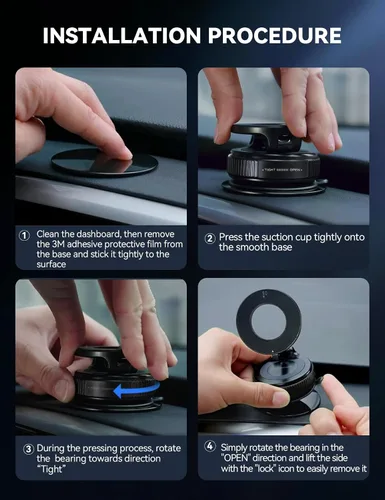 Miniatura 6 de JOYROOM Soporte Magsafe para Coche, Soporte para Coche para iPhone con Imán Fuerte, Soporte de Ventosa de Succión de Metal de 360° para iPhone 17