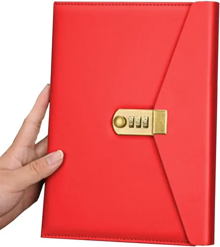 Miniatura 4 de ARRLSDB Lock Diary Leather Journal Writing Notebook Planner Organizer Digital Password Notebook Locking Personal Diary (Black)