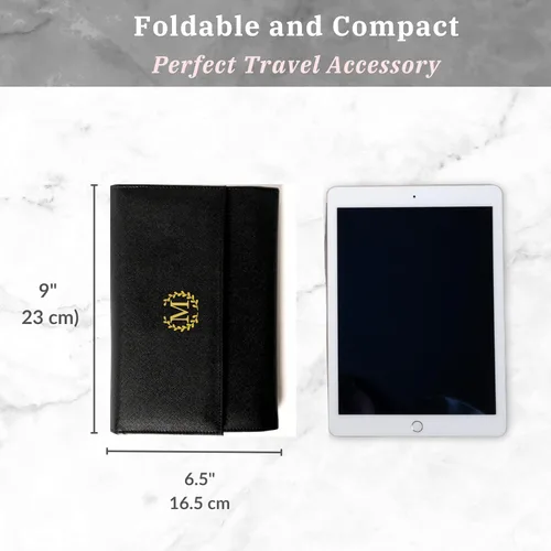 Miniatura 5 de COSMIYA Joyero de viaje personalizado con inicial, regalos personalizados con monograma para mujeres, regalos de dama de honor, organizador de joyas
