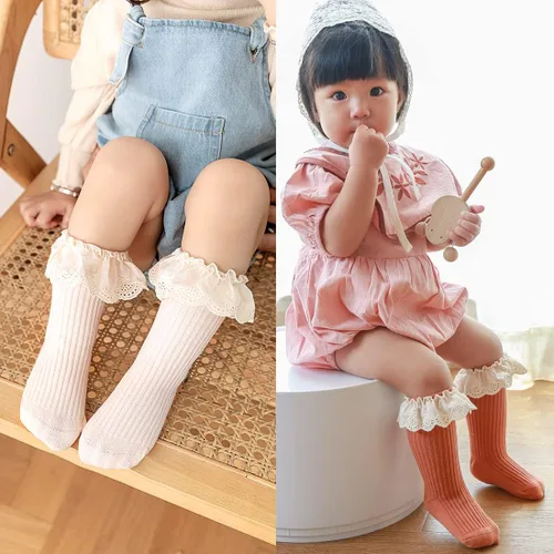 Miniatura 6 de Calcetines largos con volantes para bebés y niñas de 6 a 12 meses