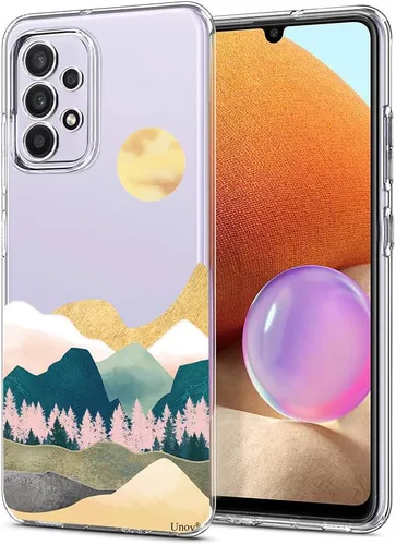 Miniatura 17 de Unov Funda diseñada para Galaxy A32 5G, funda transparente con [patrón antideslizante en relieve], protección delgada a prueba de golpes