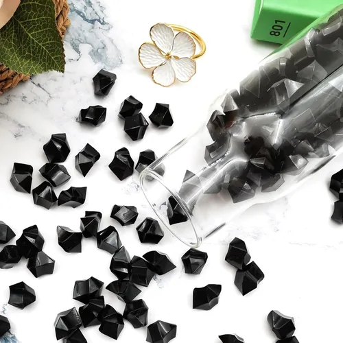 Miniatura 6 de Rellenos de Jarrón Negros para Decoración del Hogar, Cubitos de Hielo Triturado Falsos, Rellenos de Jarrón, 150 piezas Cubitos de Hielo Falsos