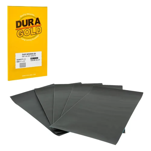 Miniatura 7 de Dura-Gold Hojas de papel de lija húmedas o secas de 5-1/2 x 9 pulgadas, variedad de grano 150, 220, 320, 400, 600 (5 cada una, 25 en total) - Lijado