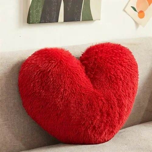Miniatura 9 de MorroMorn Almohadas de Pelo Esponjoso en Forma de Corazón, Almohadas Decorativas Peludas para Sofá, Cama, Decoración Linda de Habitación