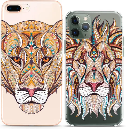 Miniatura 13 de Fundas a juego para parejas compatibles con iPhone 14 13 Pro Max 12 Mini 11 Xs 6s 8 Plus 7 Xr 10 SE 5 Clear Funny Pair Skeleton Cover Colorido