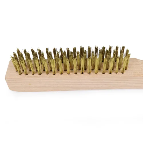 Miniatura 6 de MAXMAN Cepillo de latón, juego de 2 cepillos de alambre de latón resistente, cepillo de metal, cepillos de alambre para limpiar el óxido con mango