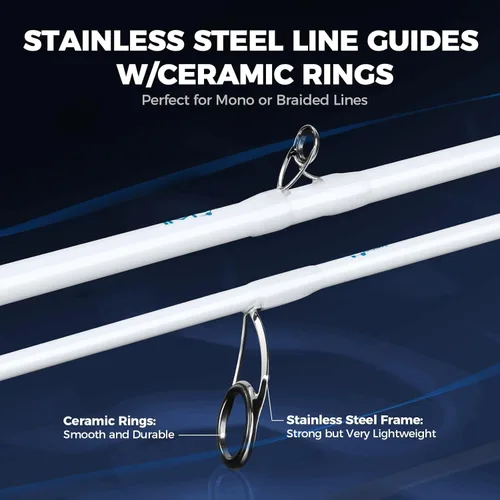 Miniatura 4 de KastKing Centron Lite Twin Tip Fishing Rods, IM6 Graphite Blanks, Twin Tip Rods, Stainless Steel Guides with Ceramic Rings, Split or Full Rear EVA
