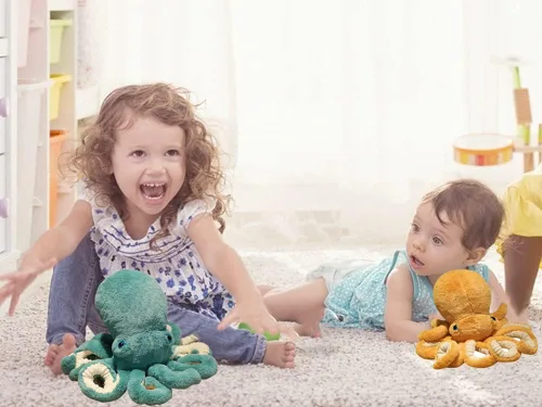 Miniatura 6 de XIYUAN Juguete de peluche de pulpo, pulpo, lindo muñeco de peluche de ojos grandes, pulpo, animales de peluche, animales marinos de peluche suave