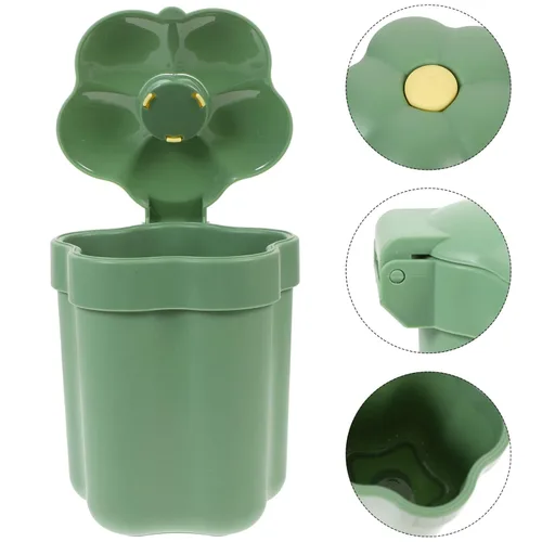Miniatura 7 de Operitacx Tapa de cubo de basura en forma de flor, bonito contenedor de basura para dormitorio, oficina y baño, elegante diseño decorativo que