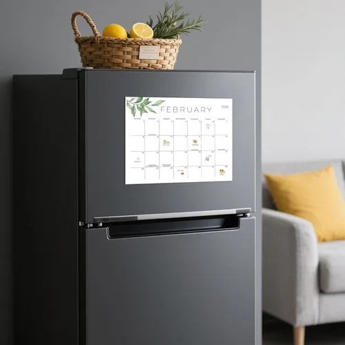 Miniatura 6 de Calendario de refrigerador 2026-2027, calendario magnético de 18 meses para refrigerador, calendarios de refrigerador de papel grueso con imán