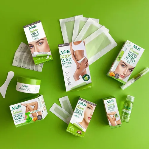 Miniatura 7 de Nad's Tiras de cera depilatoria para el cuerpo para mujeres en casa más 4 toallitas de aceite calmante, 24