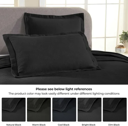 Miniatura 5 de Superior colcha de una plaza de jacquard y matelasse 100 % algodón de alta calidad, turquesa, individual Negro