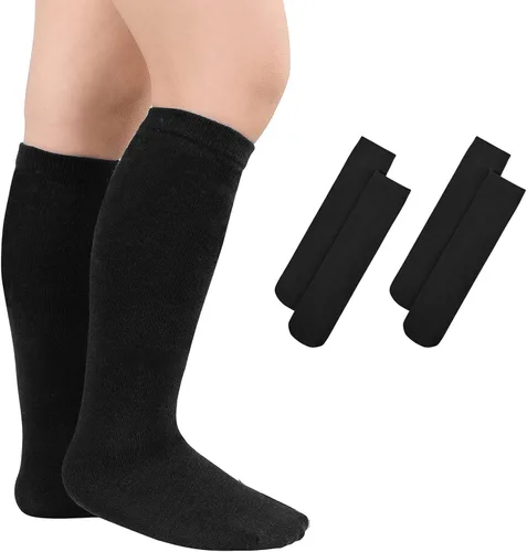 Century Star Calcetines de fútbol de algodón para niños y jóvenes, calcetines de tubo suave, hasta la rodilla, calcetines deportivos largos para