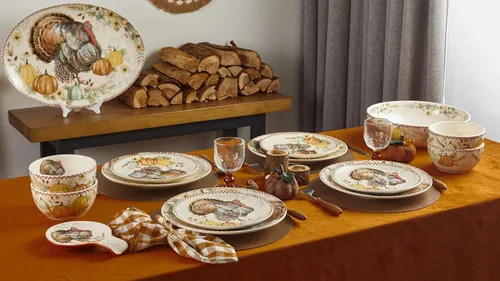 Miniatura 3 de Bico - Juego de 4 platos de ensalada Blessing Season, platos de postre de cerámica de 8.75 pulgadas para ensalada, aperitivo, guarniciones, aptos