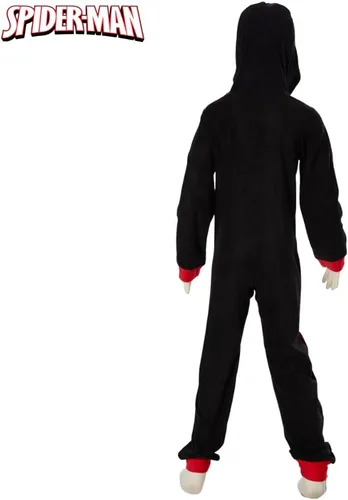Miniatura 8 de Marvel Pijama de Spiderman para niños, disfraz de Spiderman con capucha de Miles Morales o para dormir con cremallera frontal, tallas 4-10