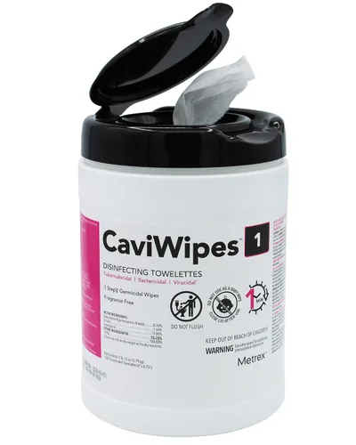 Metrex CaviWipes1 Toallitas desinfectantes para superficies – Sin perfume, no estériles, pre-saturadas con CaviCide1 para superficies duras y no