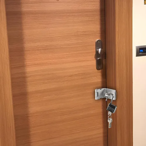 Miniatura 7 de HOWDIA Juego de Candado de Puerta de 4 Pulgadas, Cerradura de Pestillo de 90 Grados con Tornillos y Candado de Acero Inoxidable de Seguridad