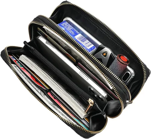 Miniatura 8 de Lanyani Cartera cruzada RFID con bolsillo para teléfono para mujer, cuero vegano
