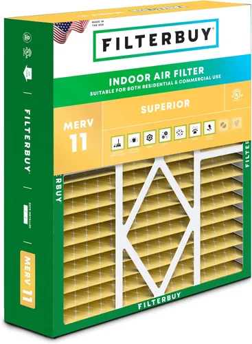 Miniatura 12 de Filterbuy Filtro de aire MERV 11 de 10 x 17 x 2 pulgadas para defensa superior de mascotas y alergias (paquete de 1), filtros exteriores plisados