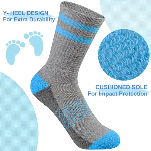 Miniatura 3 de Comfoex Calcetines deportivos de algodón para niños, calcetines deportivos medio acolchados, calcetines de pantorrilla para niños grandes
