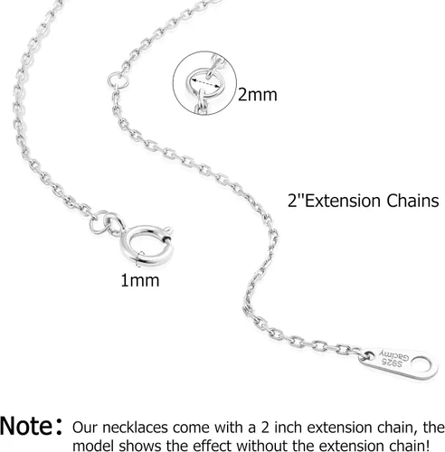 Miniatura 6 de Gacimy Cadena de cable de plata de ley 925 para mujer, 0.039 in, 0.051 in, 0.059 in, 0.071 in de ancho