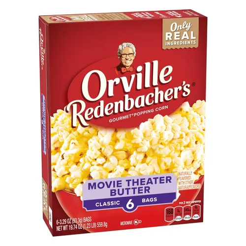 Miniatura 3 de Orville Redenbacher's Palomitas de maíz para microondas, sabor a mantequilla de cine, 0.11 onzas de fibra por porción, suministros nocturnos