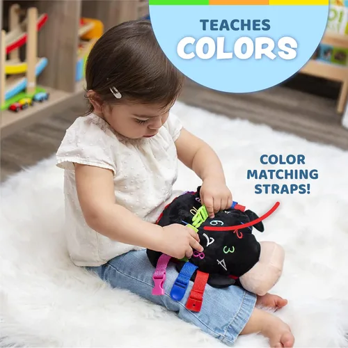 Miniatura 3 de Buckle Toys - Becky Ladybug - Juguete de procesamiento sensorial de actividad de aprendizaje Montessori - Desarrolla habilidades motoras