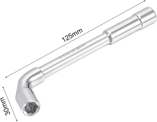 Miniatura 2 de uxcell Llave hexagonal en forma de L métrica de 0.315 in cromada, Cr-V