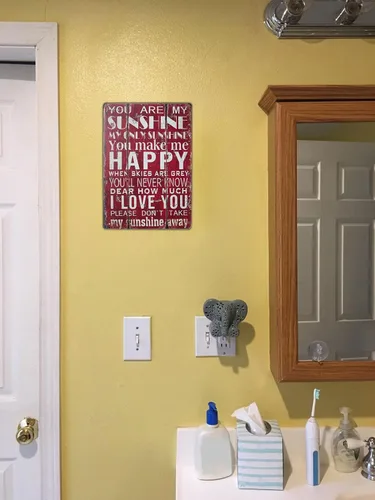 Miniatura 2 de ARTCLUB Letrero de metal con texto en inglés «You Are My Sunshine You Make Me Happy I Love You», placa de póster con frase vintage, para sala de Rojo