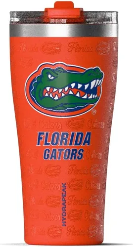 Miniatura 6 de Hydrapeak Vaso de acero inoxidable de 30 onzas con licencia oficial de los Florida Gators con tapa de doble sorbo o popote 2 en 1, apto para florida