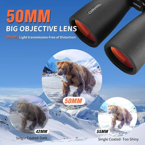 Miniatura 4 de Binoculares HD de 12 x 50 para adultos, alta potencia con adaptador de teléfono mejorado, visión clara de poca luz, IPX7 impermeable y ligero