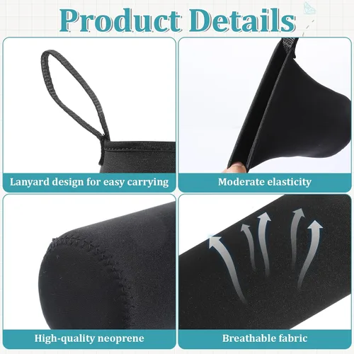 Miniatura 4 de 2 fundas para botella de agua, bolsa de transporte para botella de agua, 33.8 onzas, portátil, gruesa, aislada, funda protectora de neopreno