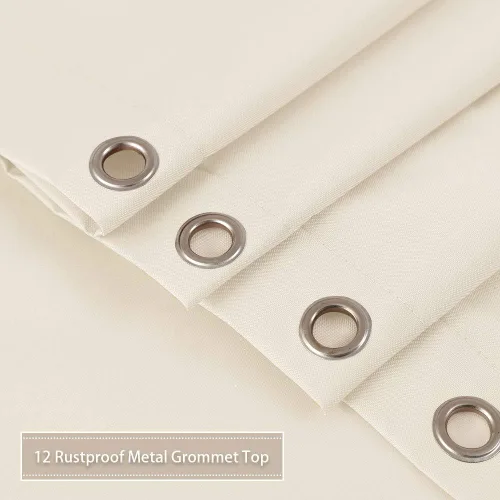 Miniatura 3 de Cortina de ducha de tela 100% impermeable con imanes para baño, 72 x 72 pulgadas, color marfil