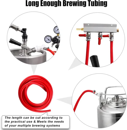 Miniatura 3 de MRbrew Tubo de CO2 de 15 pies, manguera de CO2 de PVC con abrazaderas de manguera I.D. Línea de gas de 5/16 pulgadas para dispensador de CO2